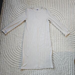 cream ribbed dress